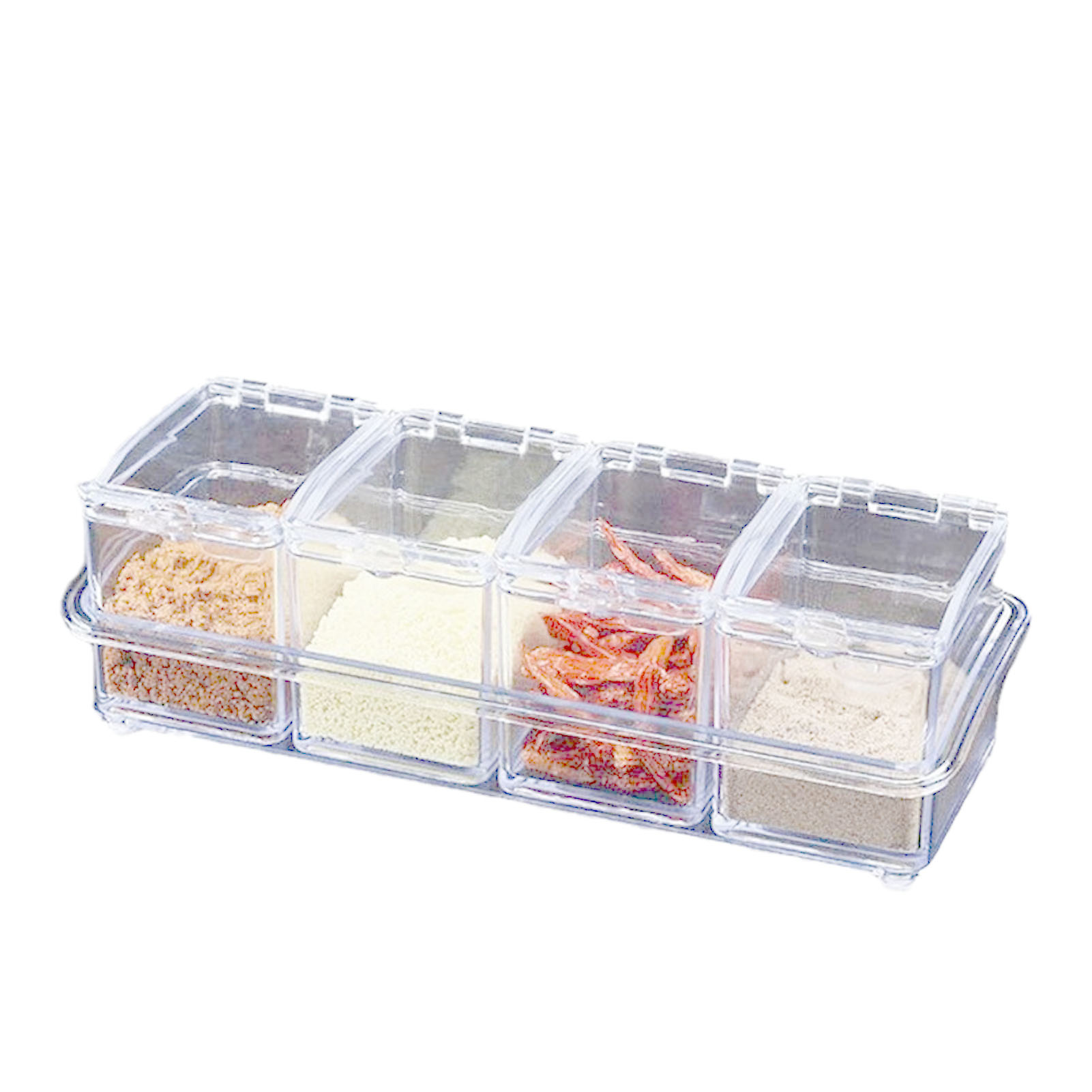 Set Aus Küchengewürzgläsern, Acryl-aufbewahrungsbox Für Gewürze, Transparent, Für Salz, Zucker Und Gewürze.