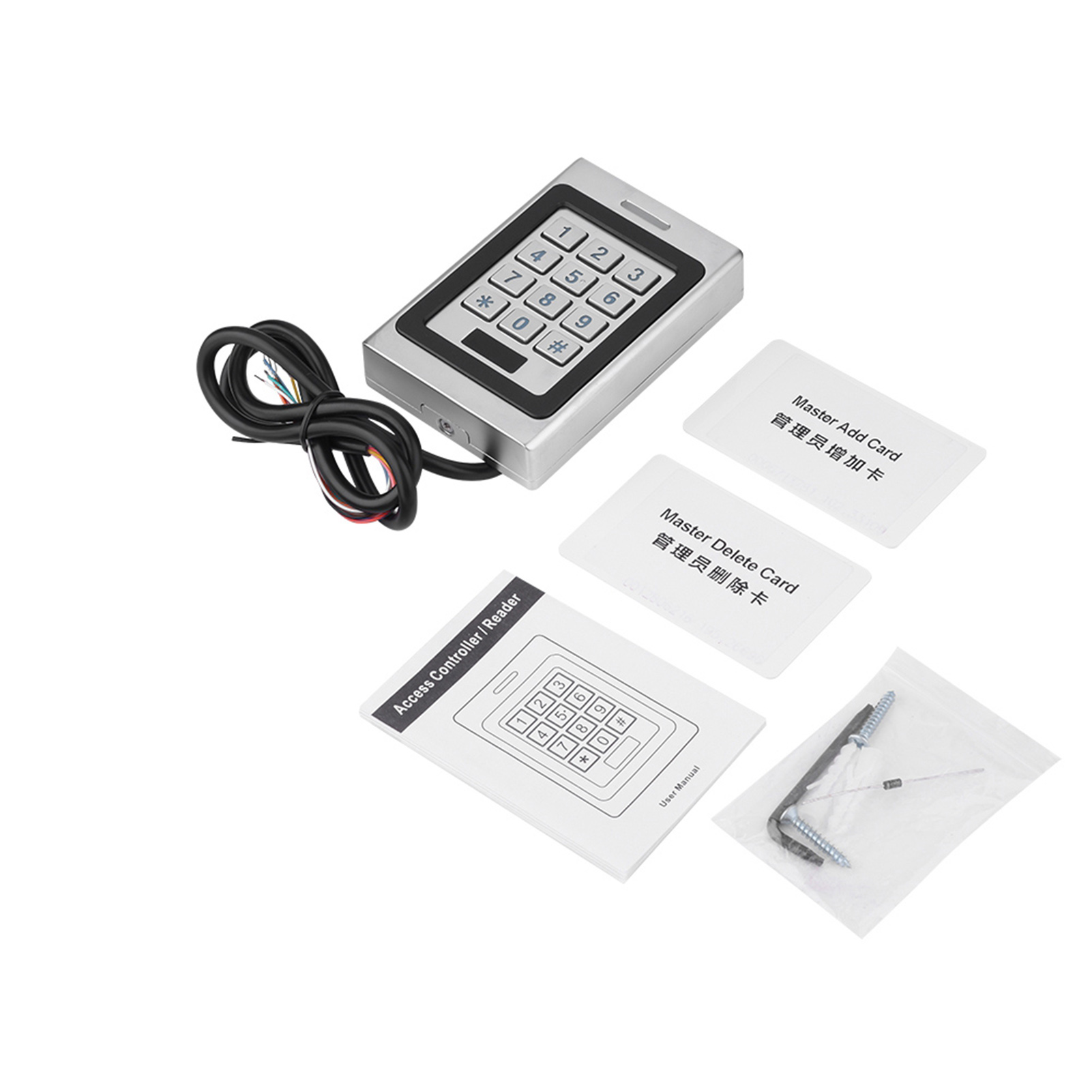 Ip68 Rfid-kartenzugangskontrollsystem, Systemset, Zinklegierungs-beschichtungsmaterial Für Haus/büro, Lagerhalle, Garage.
