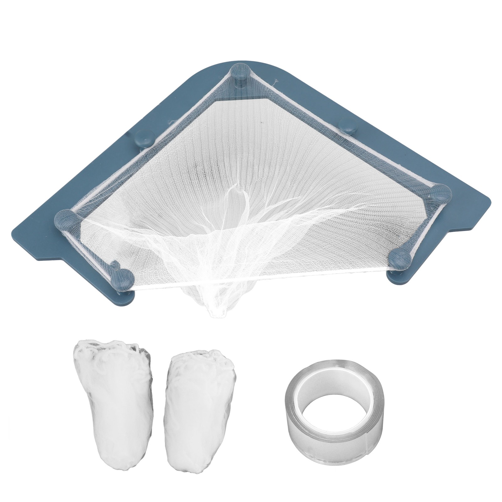 2 Sets Dreieckiger Filter Für Eckspülen, Stabil, Mit Einem Beutel Mit 100 Stück, Für Küchenabfälle Und Blaue Rückstände.