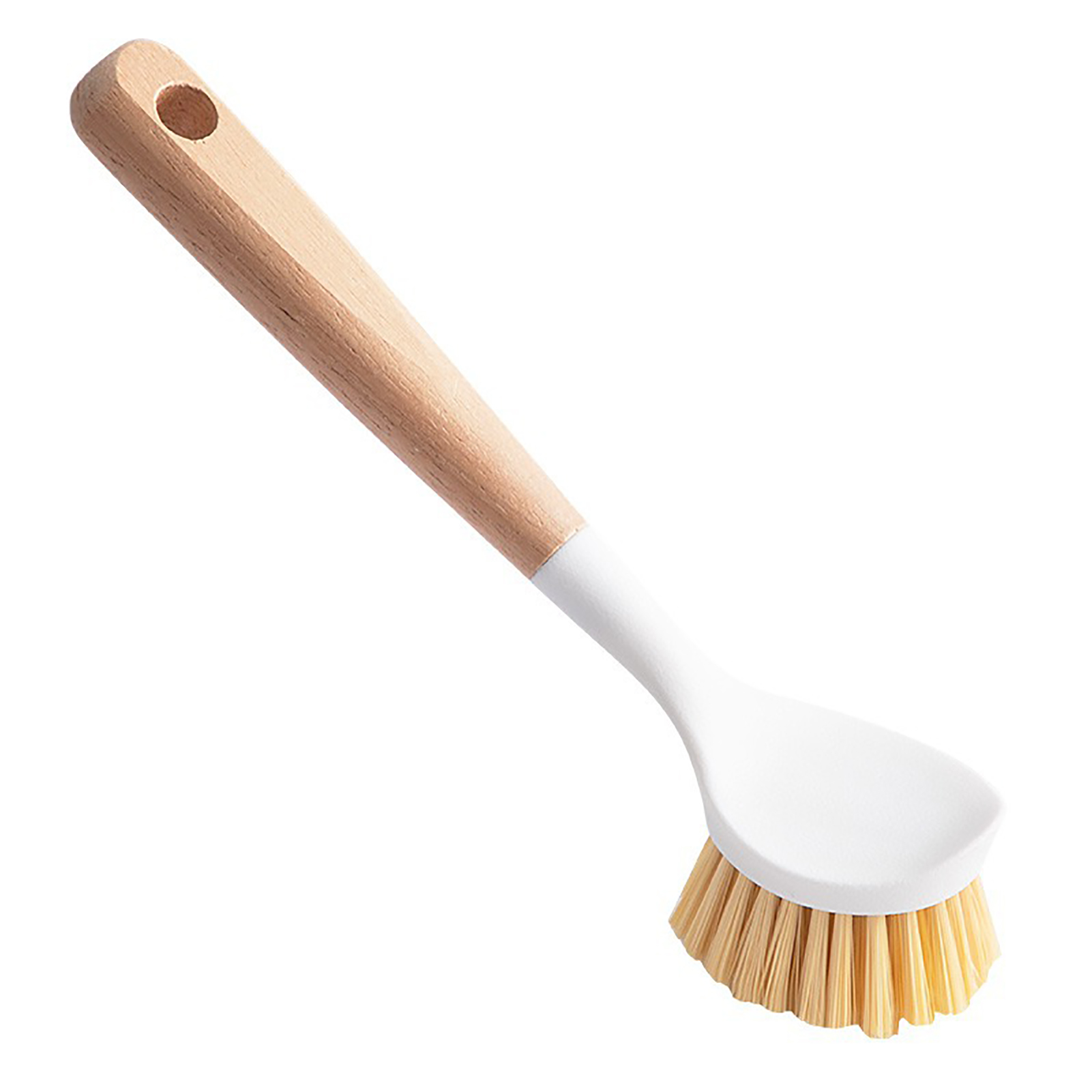 Küchenbürste Mit Langem Holzgriff Zum Schrubben Und Reinigen Von Töpfen Und Pfannen. Länge: 24 Cm.
