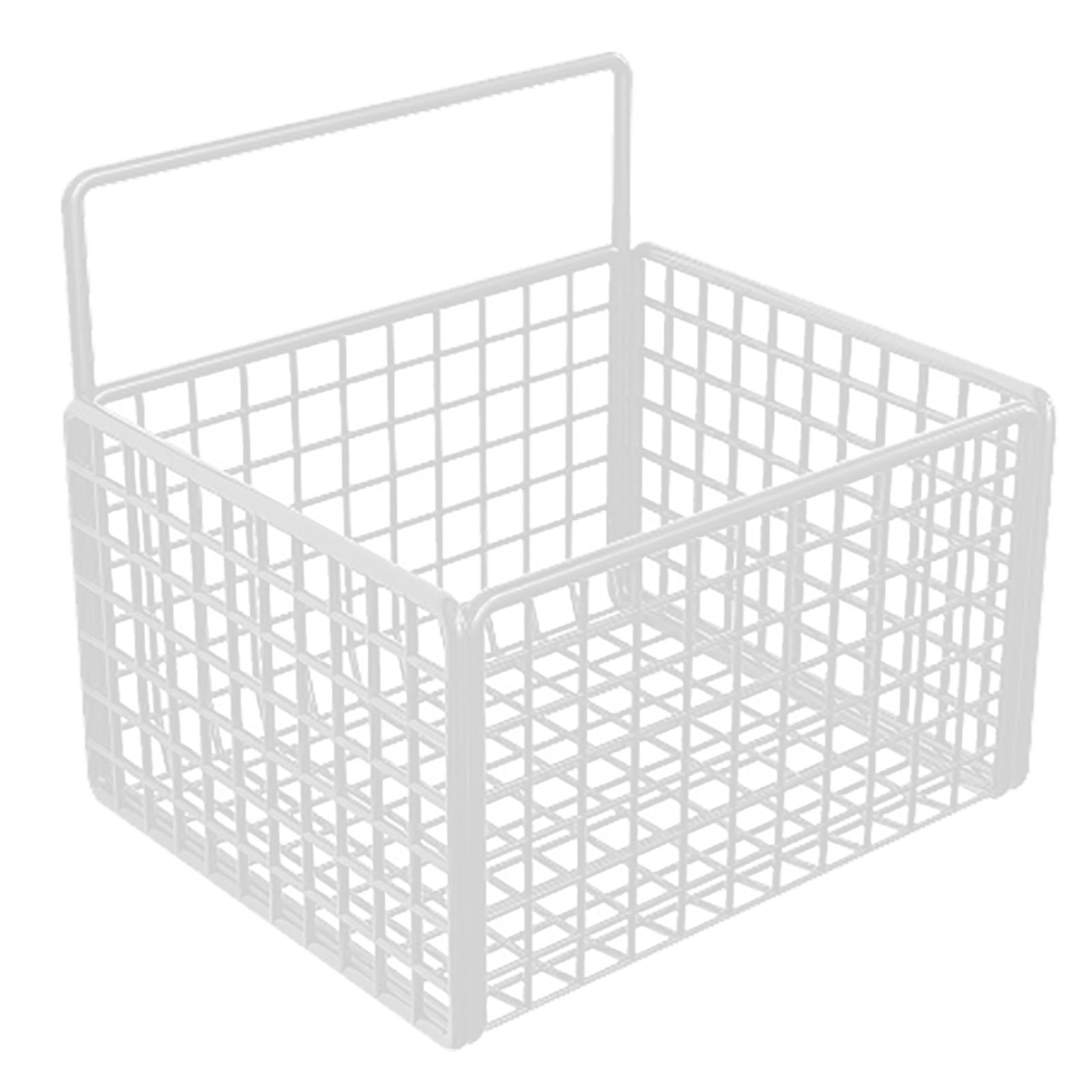 Wandmontierter Aufbewahrungskorb, Kein Bohren Erforderlich, Klebedraht-aufhängesystem Für Küche, Speisekammer, Badezimmer, Weiße Organisation