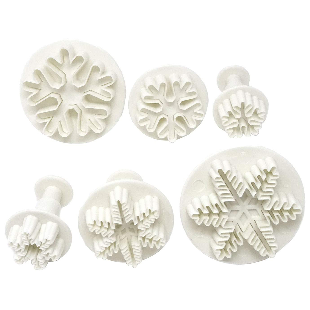 6-teiliges Set Aus Lebensmittelechten Kunststoff-schneeflocken-ausstechformen Für Fondanttorten, Diy-prägewerkzeuge Zum Backen