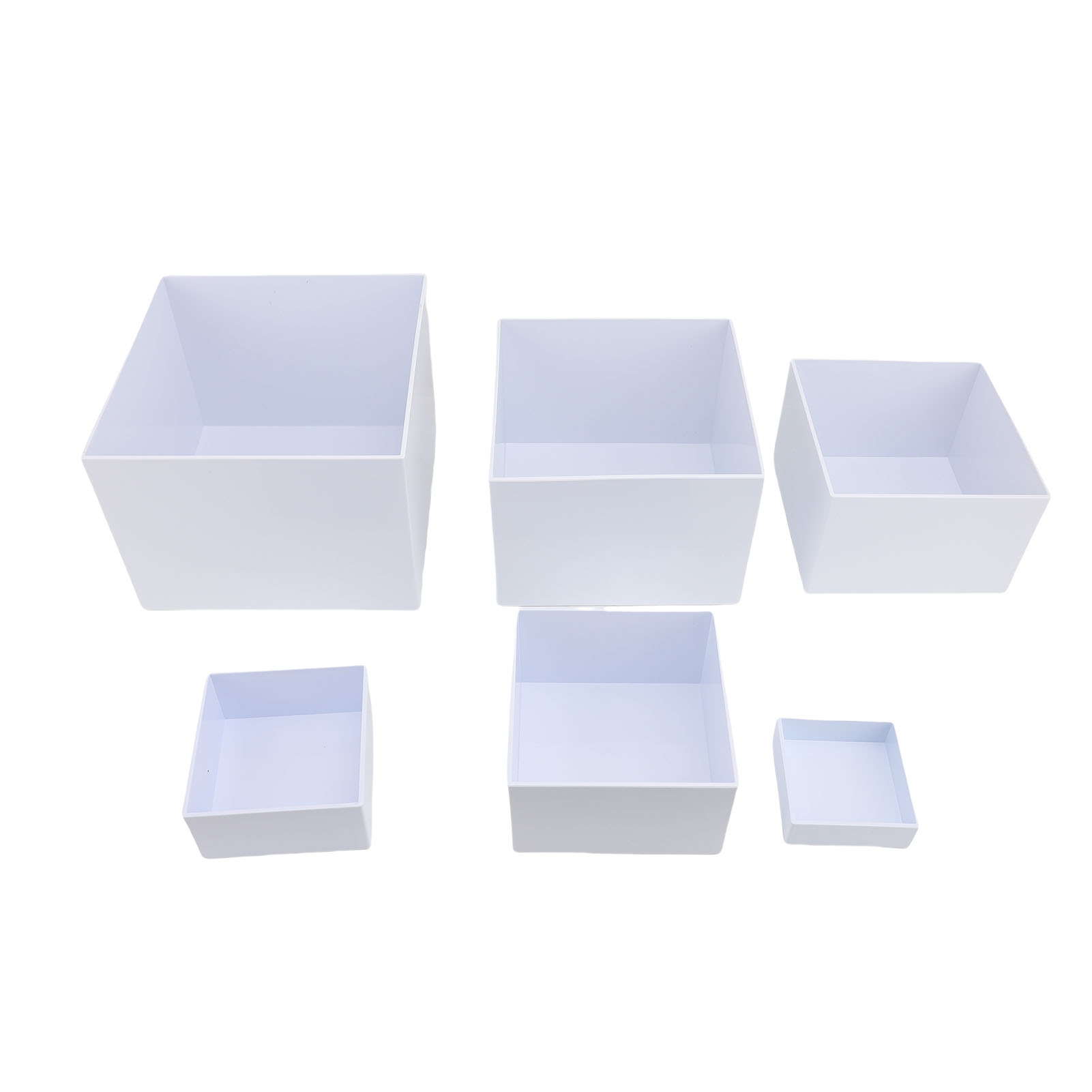 6-teiliges Set Aus Würfelförmigen Präsentationsboxen, Multifunktionalen, Stapelbaren Quadratischen Boxen, 5-seitigem Tortenständer, Ineinander Stapelbarem Ständer Für Desserts, Sammlerstücke, Statuen,