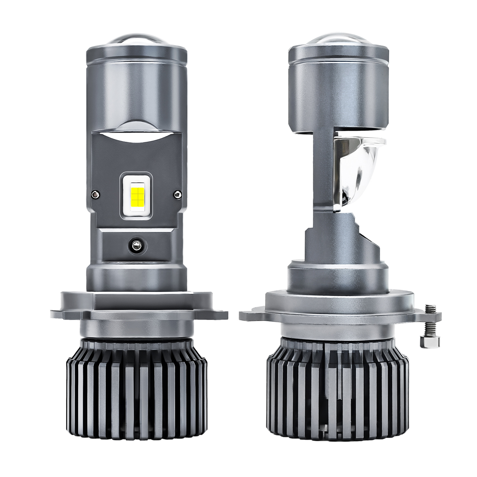 H4 Led-scheinwerferlampen, 25.000 Lm 90w, Superhelles Doppellinsen-scheinwerfer-umrüstset, 6000k Weißes Licht, Ip68 Wasserdicht, 2er-pack.