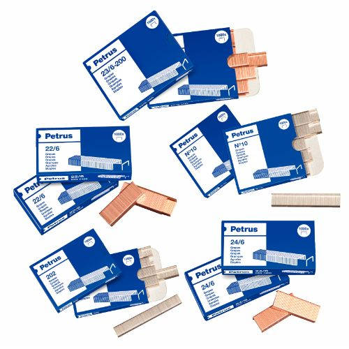 Esselte - Schachtel Mit 1000 Heftklammern Typ 22/8 - 24/8 Verkupfert Für Tisch-/bürohefter Petrus