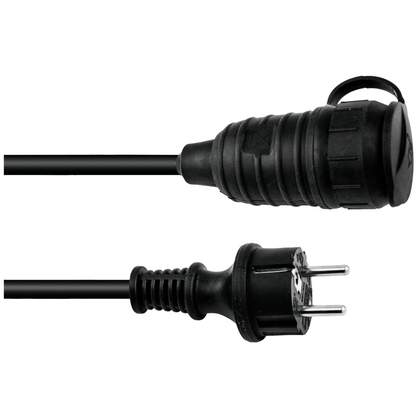 [neuwertig] B-ware Eurolite Strom Verlängerungskabel 16a Schwarz 5m Ip44 H07rn-f 3g 1,5mm² Kabel
