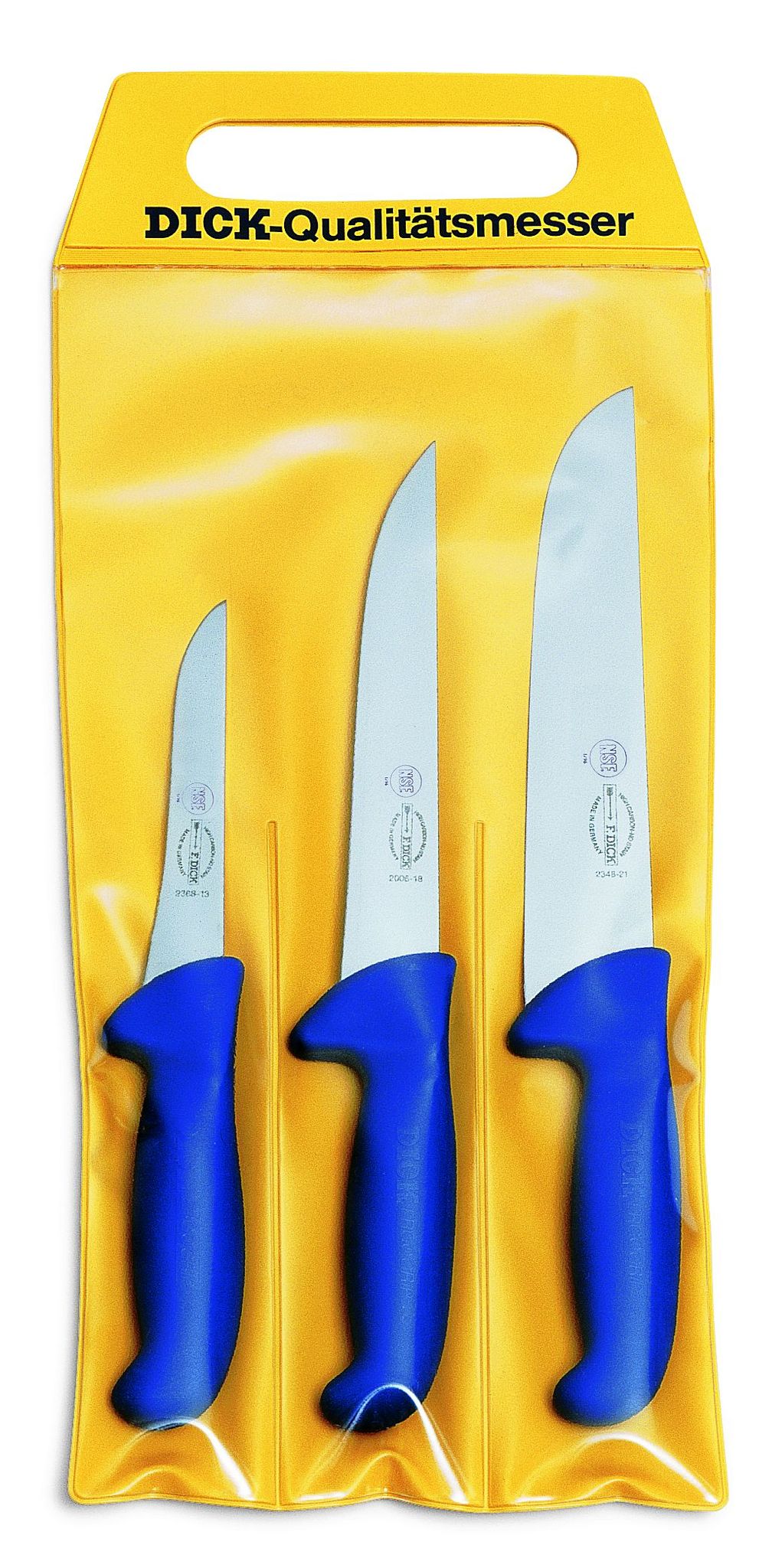 Dick Messer Ergogrip 3-tlg, Ausbeinmesser 13cm Stechmesser 18cm Blockmesser 21cm