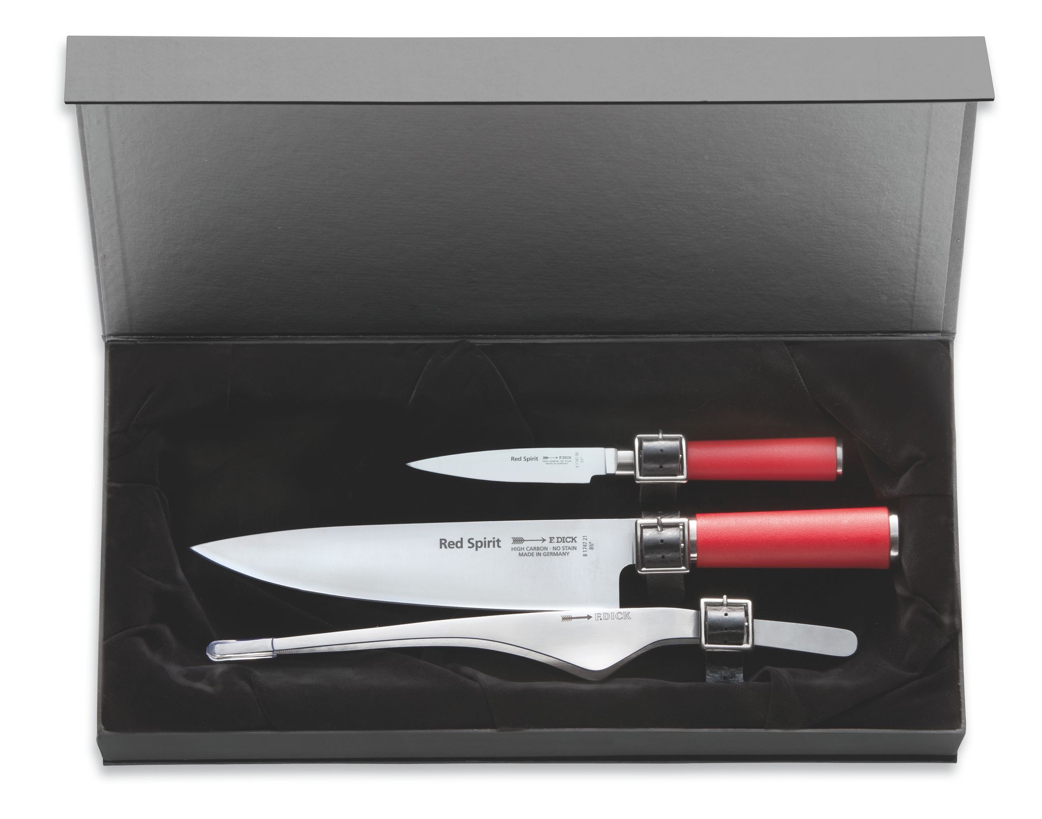 F.dick - Dick Messerset Red Spirit Küchenmesser Gemüsemesser Büffet-pinzette X55crmo14