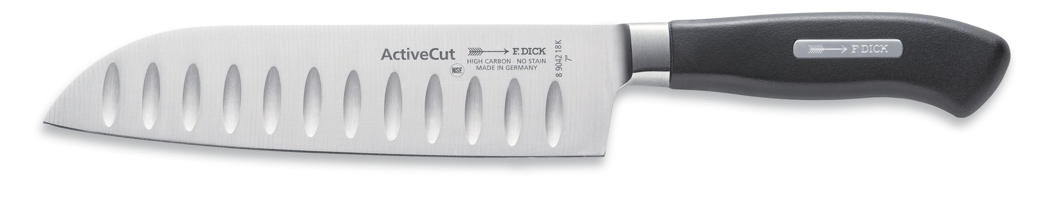 Dick Küchenmesser Santoku Mit Kullenschliff Activecut Messer Klingenlänge 180 Mm