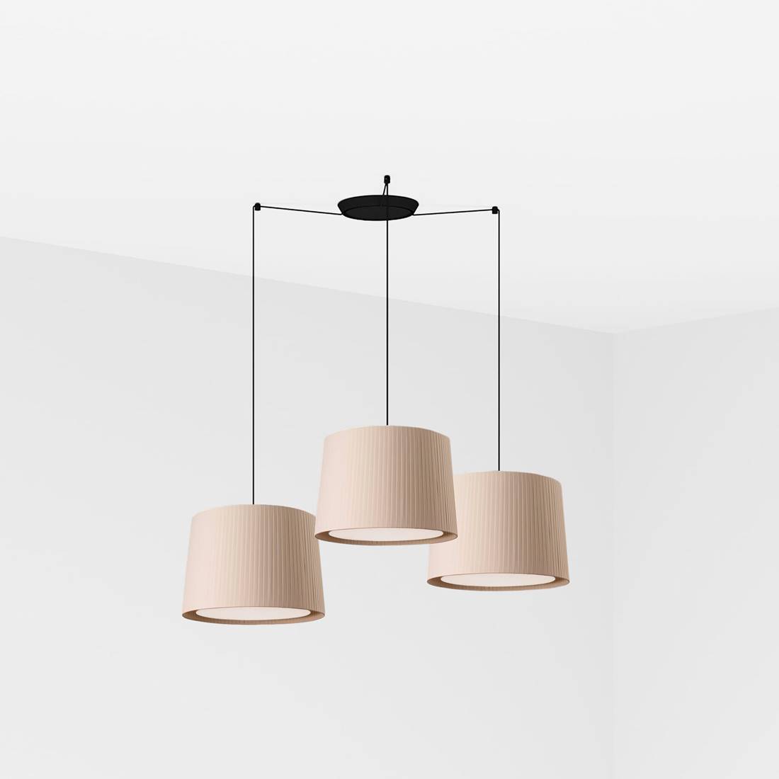 Faro Samba - Dreifach Zylindrisches Cluster Drop Light Beige, E27