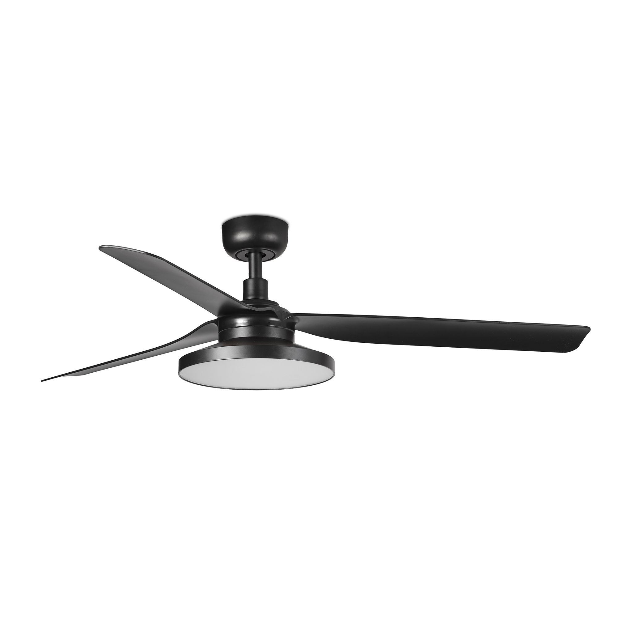 Faro Ventilador De Techo Ø1300 Mm Negro Opaco Acero 3 Aspas 4000k Control Tuya Modelo Faro-33815wt2c