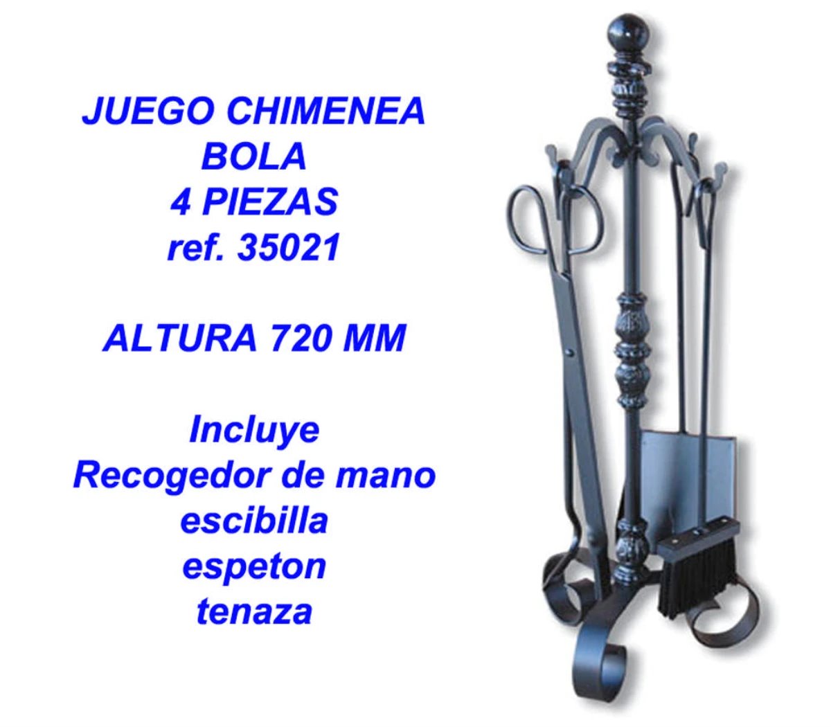 Flores Cortes - Kugelkamin-set Aus Guss, 4-teilig, 35021