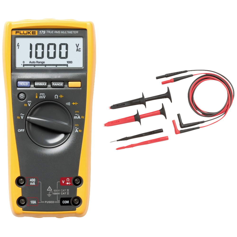 Fluke Flk-179/tl-223 Hand-multimeter Kalibriert (iso) Digital Cat Iii 1000 V, Cat Iv 600 V Anzeige