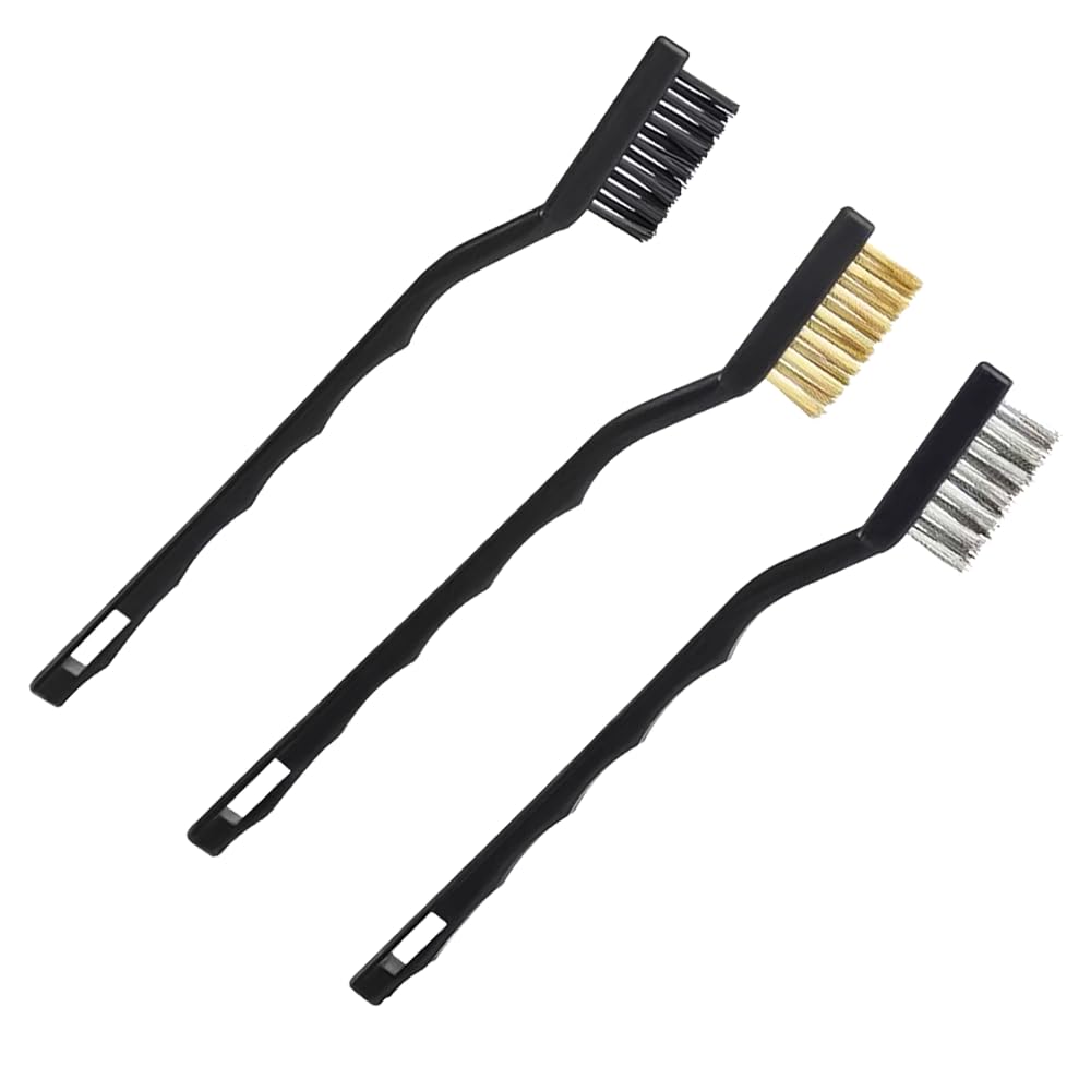 Drahtbürste, 3-teiliges Mini-drahtbürsten-set, Bürsten Aus Edelstahl, Messing Und Nylon, Zur Reinigung Von Schweißschlacke, Schmutz Und Rost
