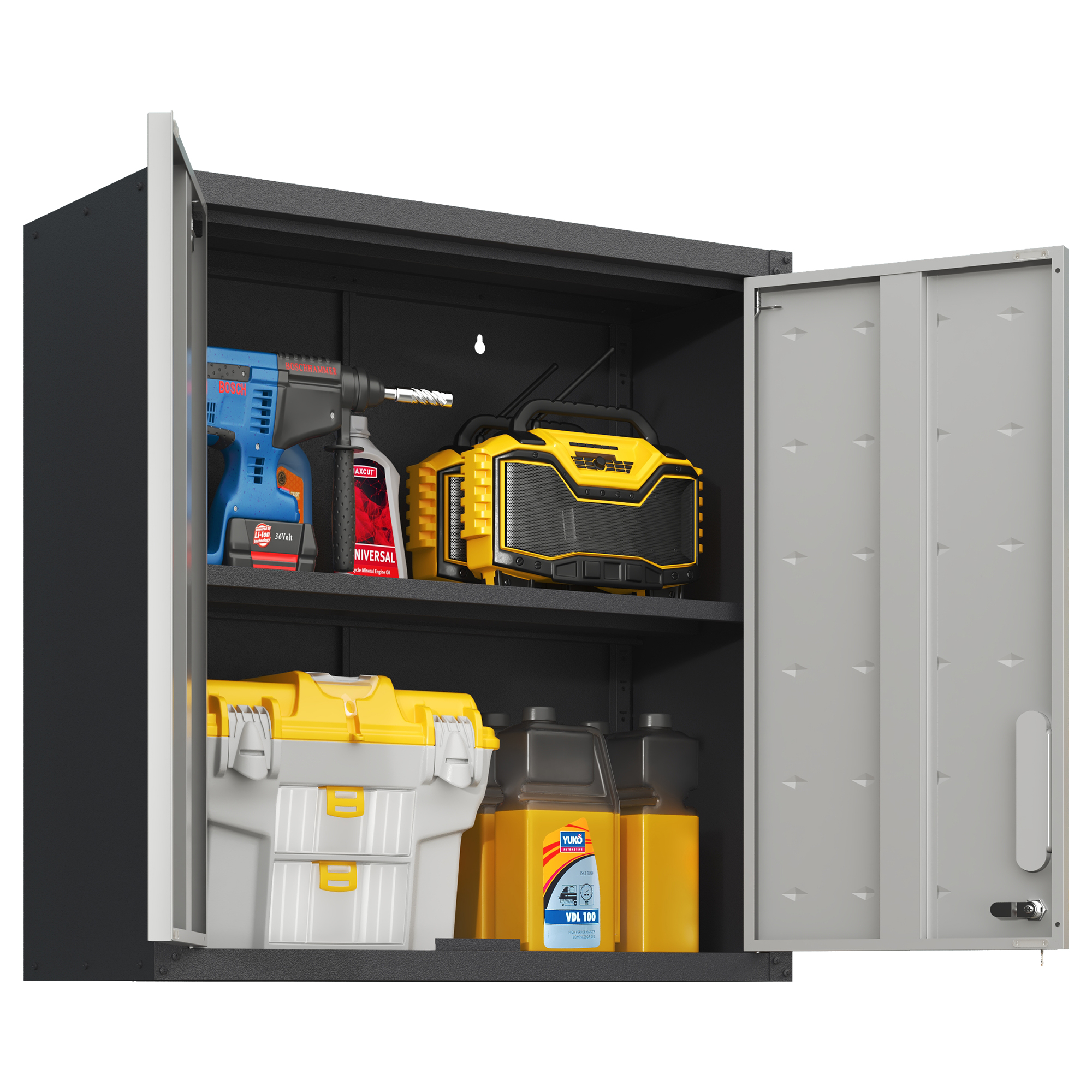 „metallwandschrank Mit Schloss Und Ablage – Robust, Umweltfreundlich, Ideal Für Garage, Werkstatt Und Büro – Holzfrei, Formaldehydfrei, Geeignet Für Haustiere Und Familien, H 77 Cm × B 75 Cm × T 30 Cm