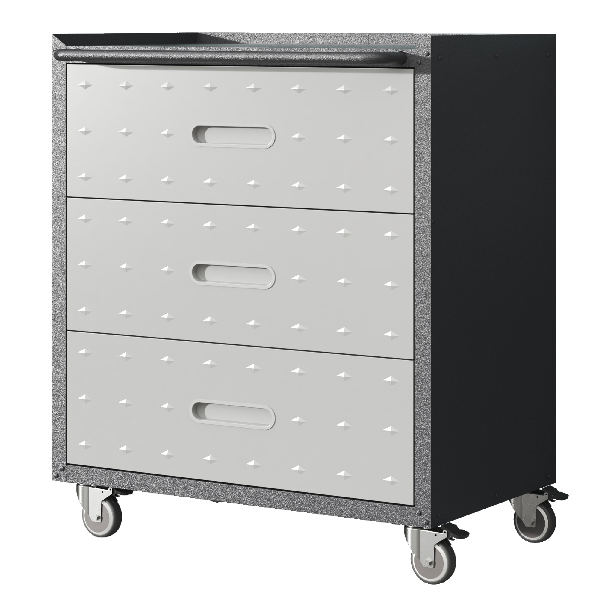 Robuster Werkzeugschrank Aus Metall Mit Rollen – Werkzeugschrank Mit 3 Schubladen, 75 × 42 × 88 Cm, Schwarz/grau, Für Garage, Büro Und Zuhause