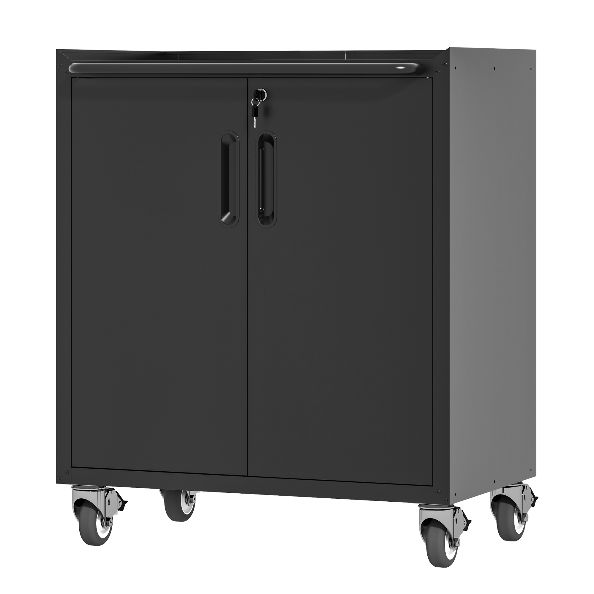 Schwerlast-metallschrank Für Die Garage Mit Rollen – Freistehendes Stahlregal, 75 × 42 × 88 Cm, Mit Rollen Und Schloss – Universell Einsetzbar Für Garage, Büro, Keller, Werkstatt (montage Erforderlich