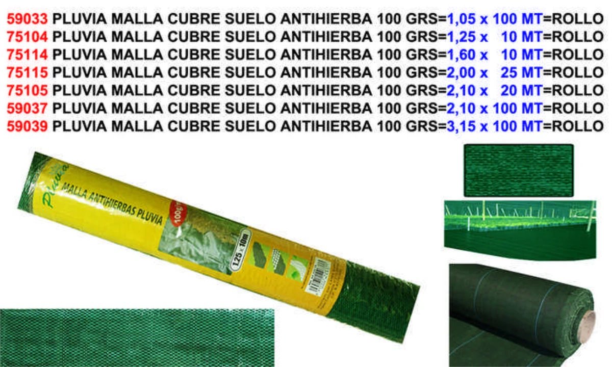 Anti-gras-bodendeckernetz, 100 G, 2,10 X 20 M Rolle