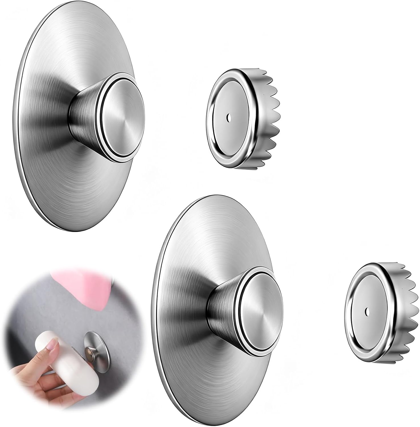 2-teiliger Magnetischer Seifenhalter, Kein Bohren Erforderlich, Seifenhalter Mit Saugnapf Magnetischer Seifenhalter Aus Edelstahl, Festes Seifennetz, Geeignet Für Küche Und Bad