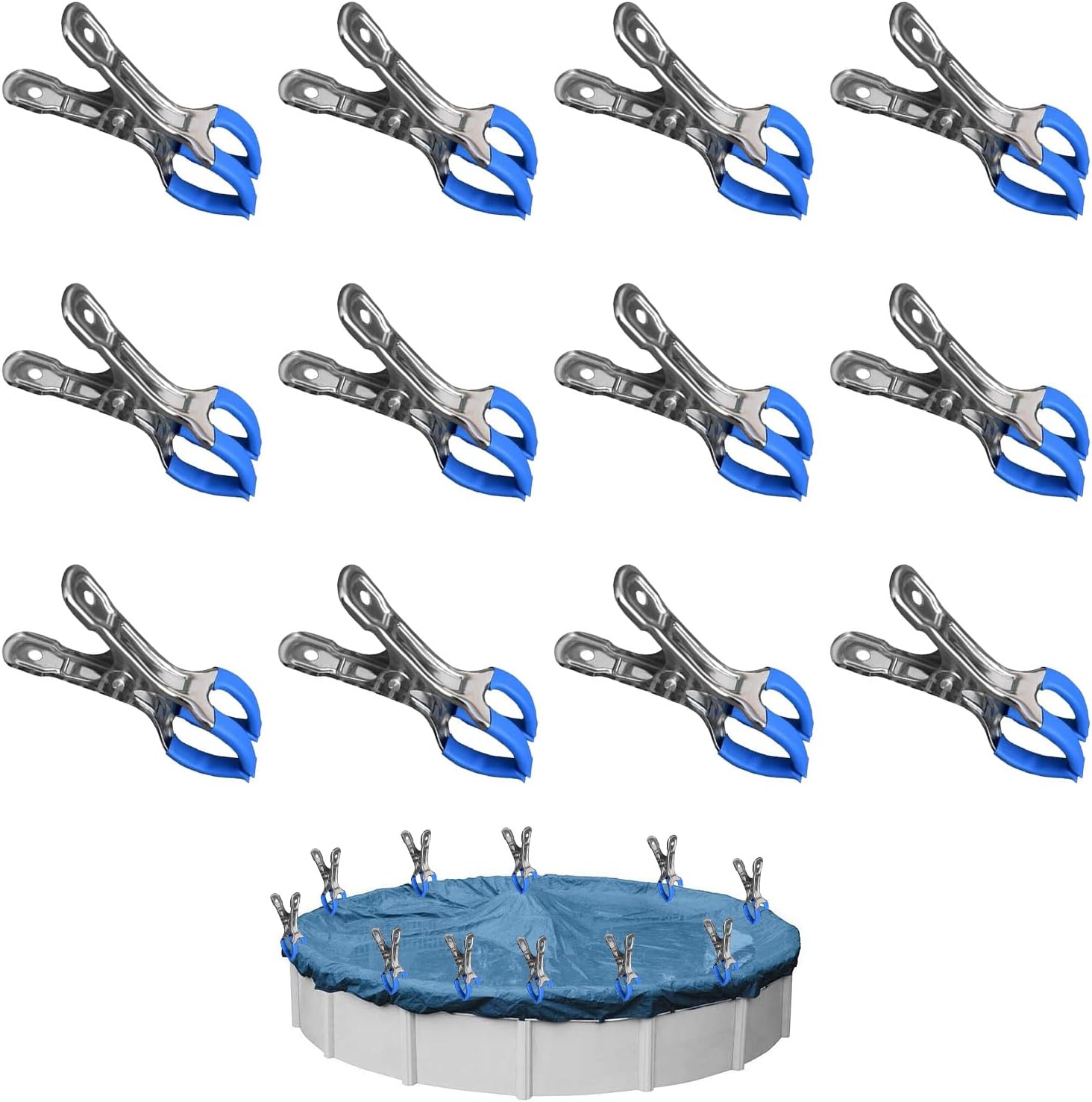 12 Metall-poolabdeckungsklemmen, Poolabdeckungsklemmen Poolabdeckungsklemmen, Poolklemmen, Klemmen Für Aufstellpools, Hochspannungsklemmen Für Poolabdeckungen