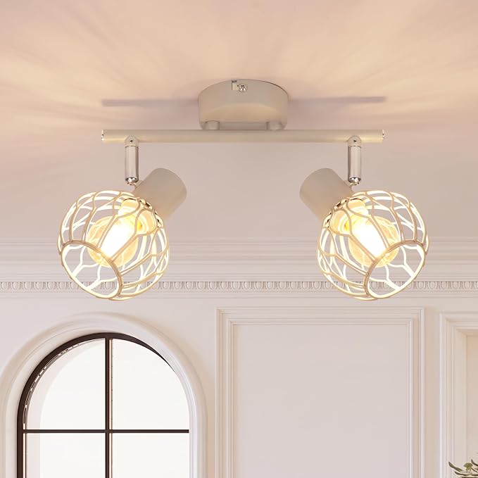Gbly Led Deckenstrahler 2 Flammig Deckenlampe Grau E14 Metall 350° Schwenkbar Küchenlampe Deckenspot Flur Deckenleuchte Ohne Leuchtmittel