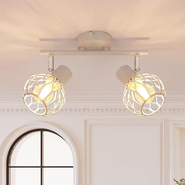 Gbly Led Deckenstrahler 2 Flammig Deckenlampe Grau E14 Metall 350° Schwenkbar Küchenlampe Deckenspot Flur Deckenleuchte Ohne Leuchtmittel