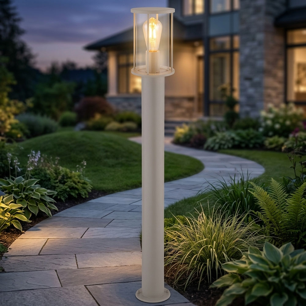 Led Außenstehleuchte Standleuchte Außenleuchte Ip54 Sand Edelstahl H 100 Cm