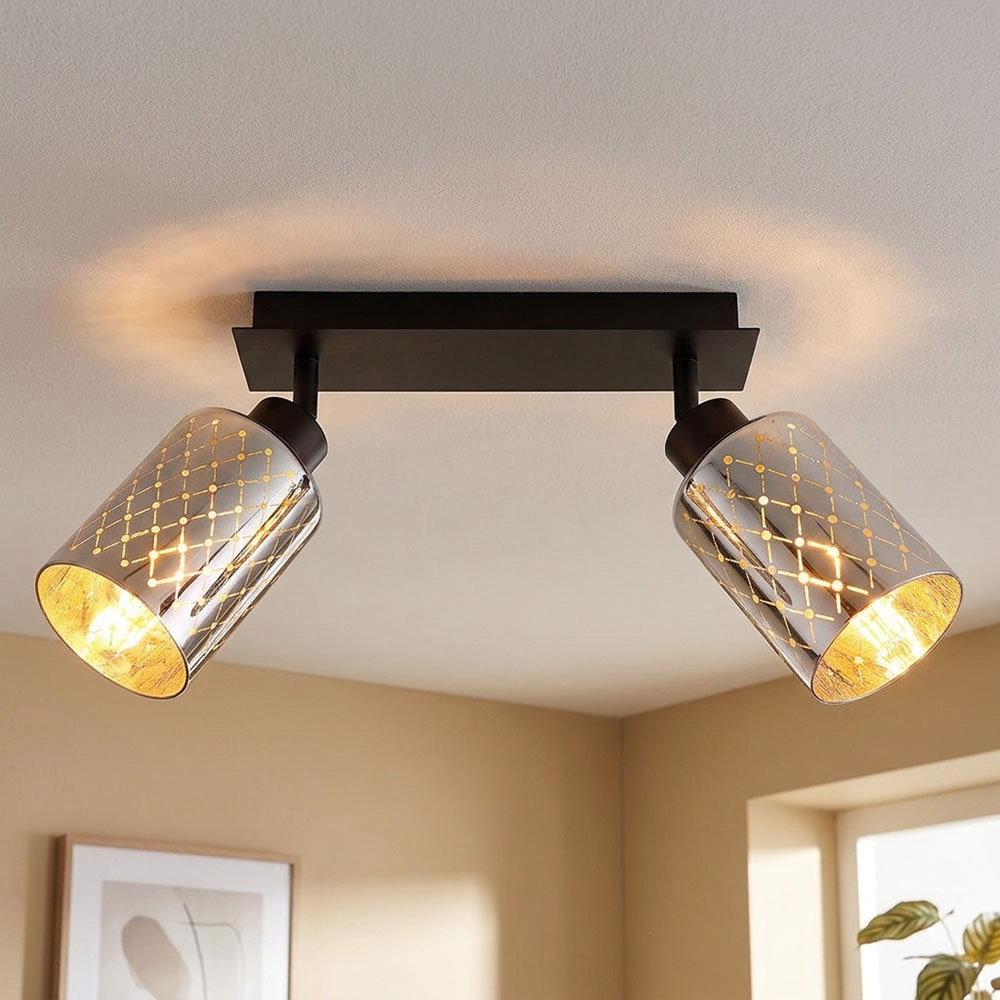 Led Deckenleuchte Strahler Wohnzimmerlampe Beweglicher Spot Schwarz L 46 Cm