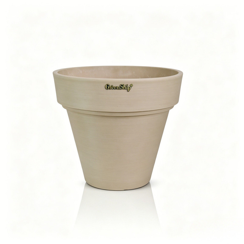 1 Stück Blumentopf Außen Ø 25,4 Cm Beige, Runder Kunststoff‑pflanzkübel Für Innen Und Außen, Moderner Blumenkübel Leicht & Robust, Ideal Für Balkon, Garten Und Terrasse