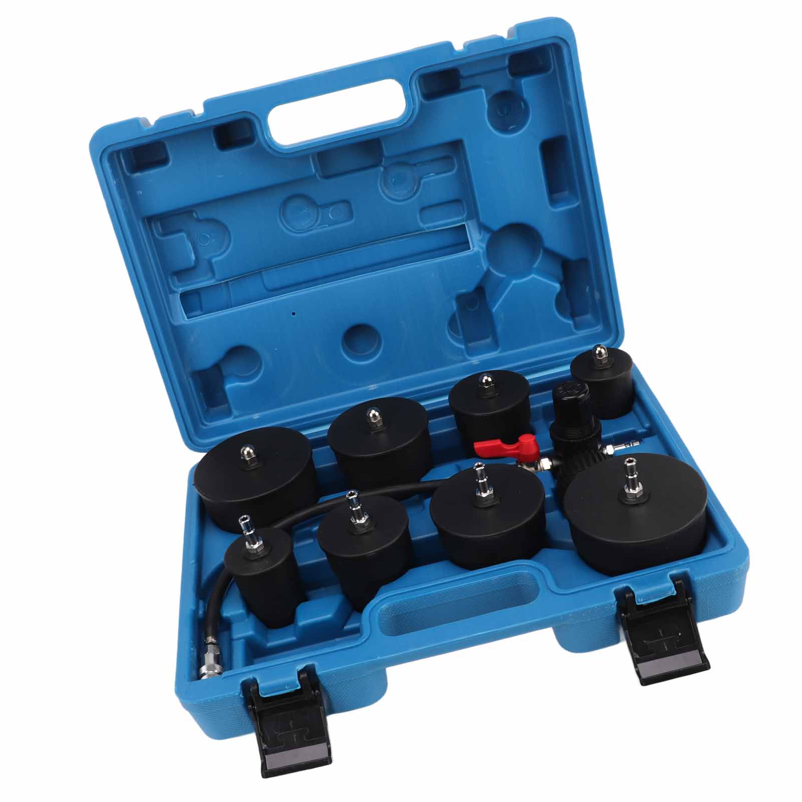 9-teiliges Turbo-system-lecktest-set Mit Manometer Zur Prüfung Des Ladedrucks Und Der Ladeluft.