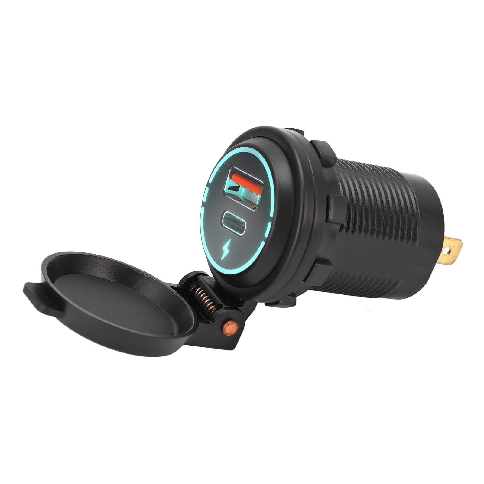 12v Usb-ladebuchse Mit Schnellladefunktion, Ip66 Wasserdicht, Pd Typ C Qc 3.0 Kfz-ladeadapter Für Motorrad, Boot, Wohnmobil Und Atv