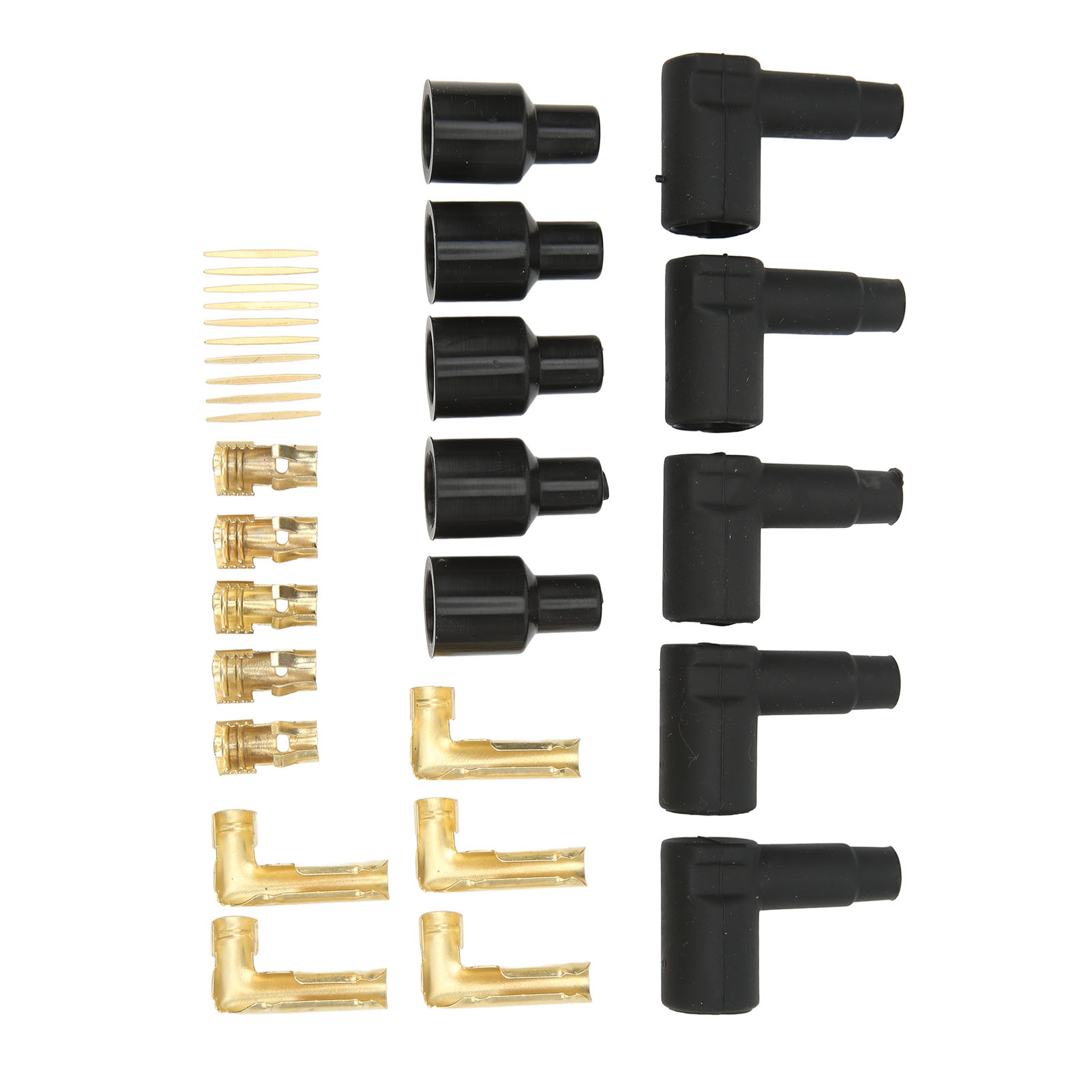 30-teiliges Zündkerzen-zündspulenkabel-anschlussset Aus Schwarzem Gummimaterial, Passend Für 6-10 Mm Kabel