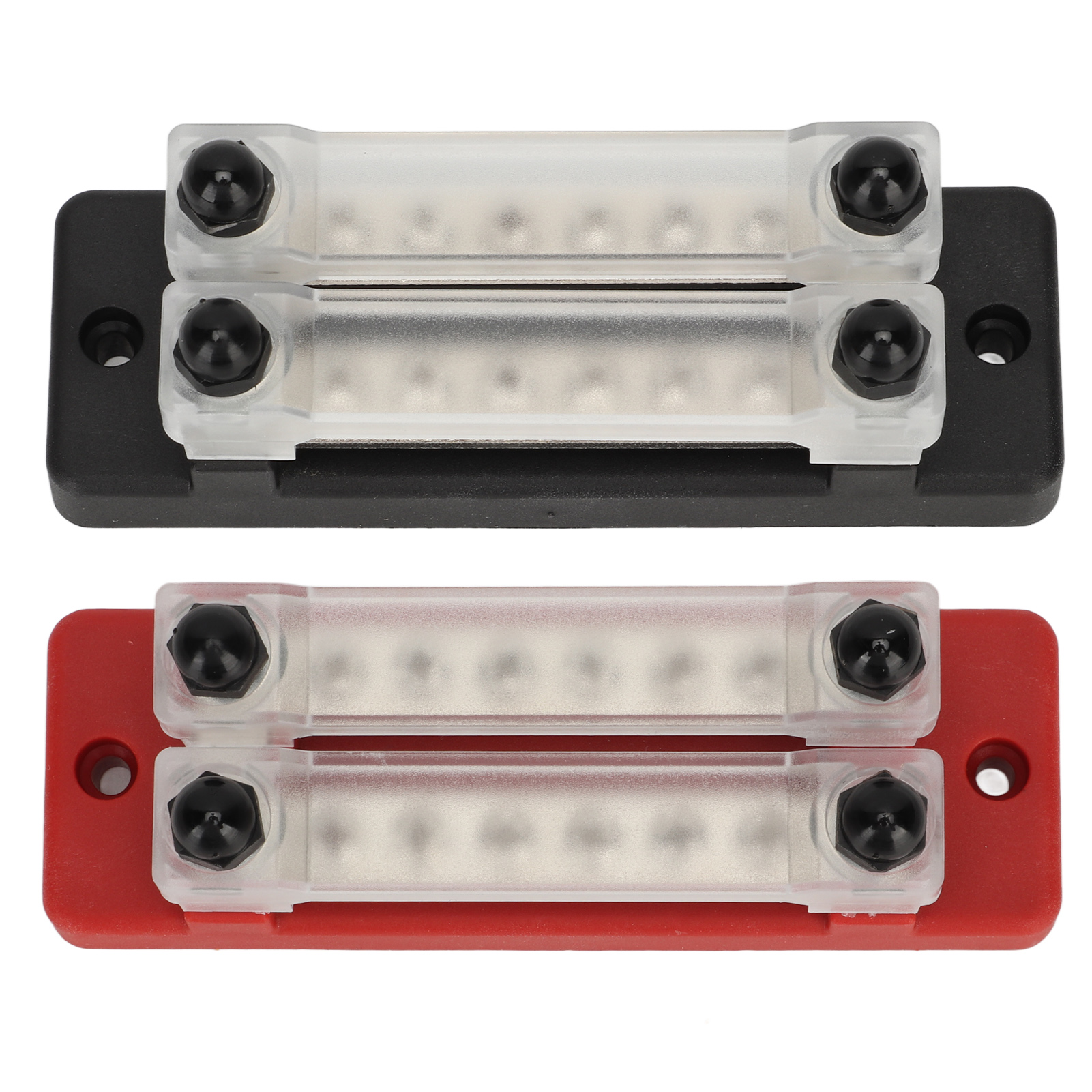 2 Stück Stromverteilerblock Schwarz Rot 12–48 V 150 A Doppelreihige 6-polige Sammelschiene Für Autos, Wohnmobile, Boote, Yachten, Lkws