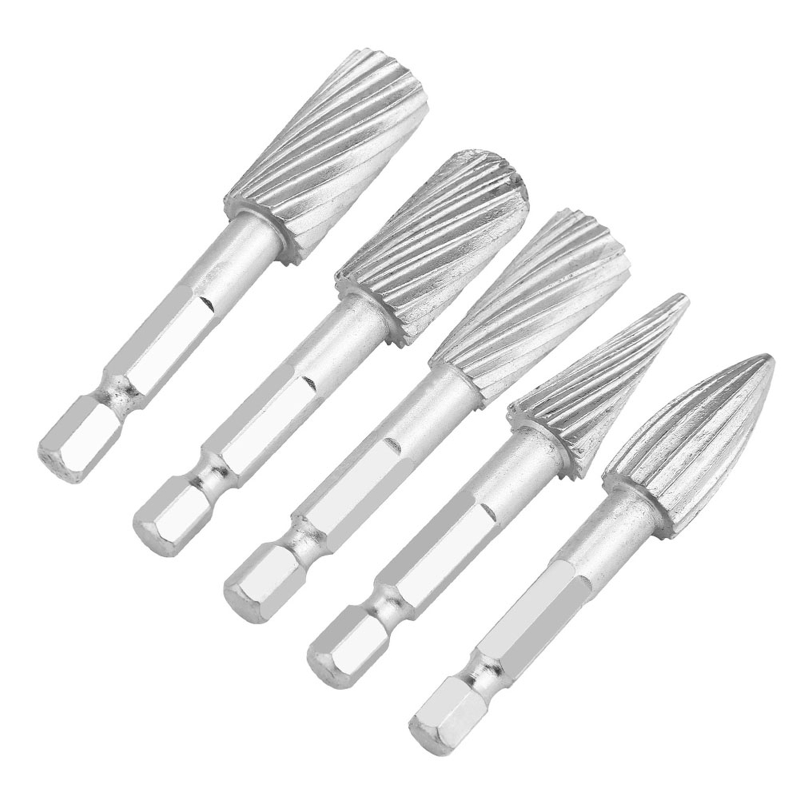 Set Mit 5 Hss-rotationsschneidern Mit 1/4-zoll-sechskantschaft, Feilen Für Aluminium Und Eisen, Werkzeugzubehör