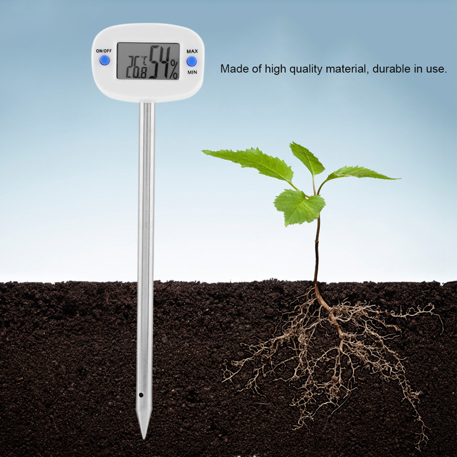 Ta290 Digitales Bodenfeuchtigkeitsmessgerät, Thermometer Und Hygrometer Mit Sonde, Misst Temperatur Und Luftfeuchtigkeit Für Den Gartenbau