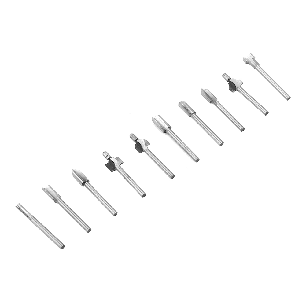 Set Mit 10 Hss-hartmetall-fräsern, 1/8-zoll-schaft, Holzfräse, Holzbearbeitungswerkzeuge