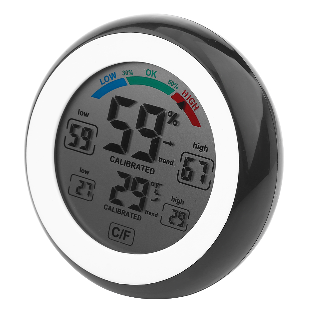 Kreatives Digitales Lcd-thermometer Mit Hygrometer, Schwarzes Elektronisches Feuchtigkeitsmessgerät, Wandthermometer Für Den Innenbereich, Genaue Temperatur- Und Feuchtigkeitsmessung, Für Den Heimgebr