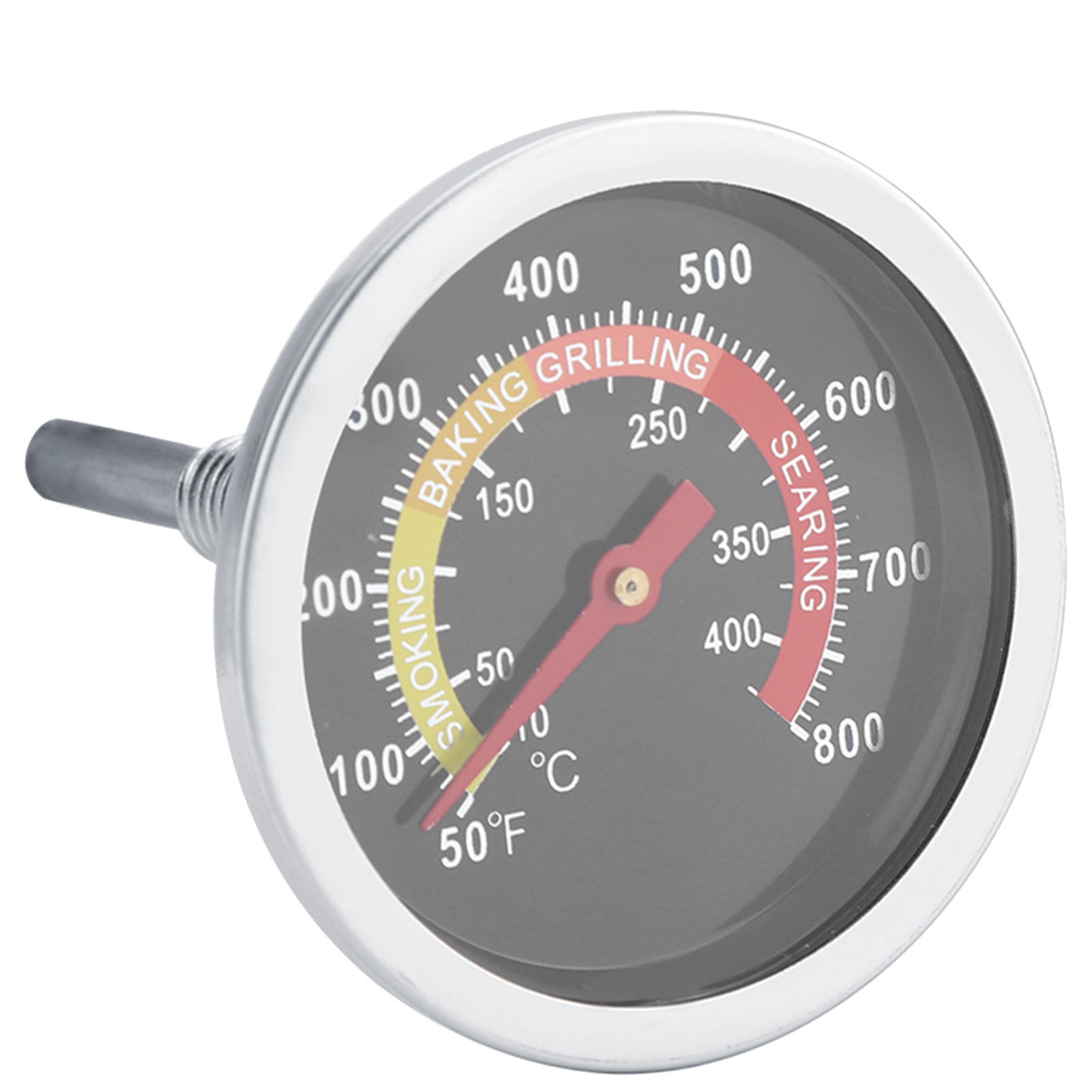 Grillthermometer Aus Edelstahl, Temperaturanzeige 50–800 °f, Für Den Außenbereich, Rundes Zifferblatt Für Smoker Und Drehspieß