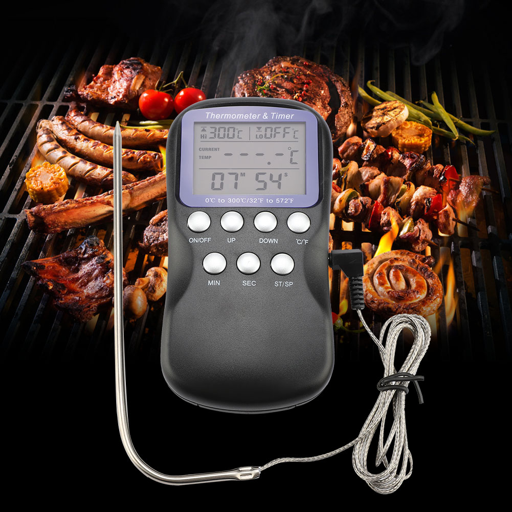 Kabelgebundenes Digitales Kochthermometer Für Grill, Backofen Und Grillrost, Lebensmittelsonde Für Fleisch, Präzises Kochen