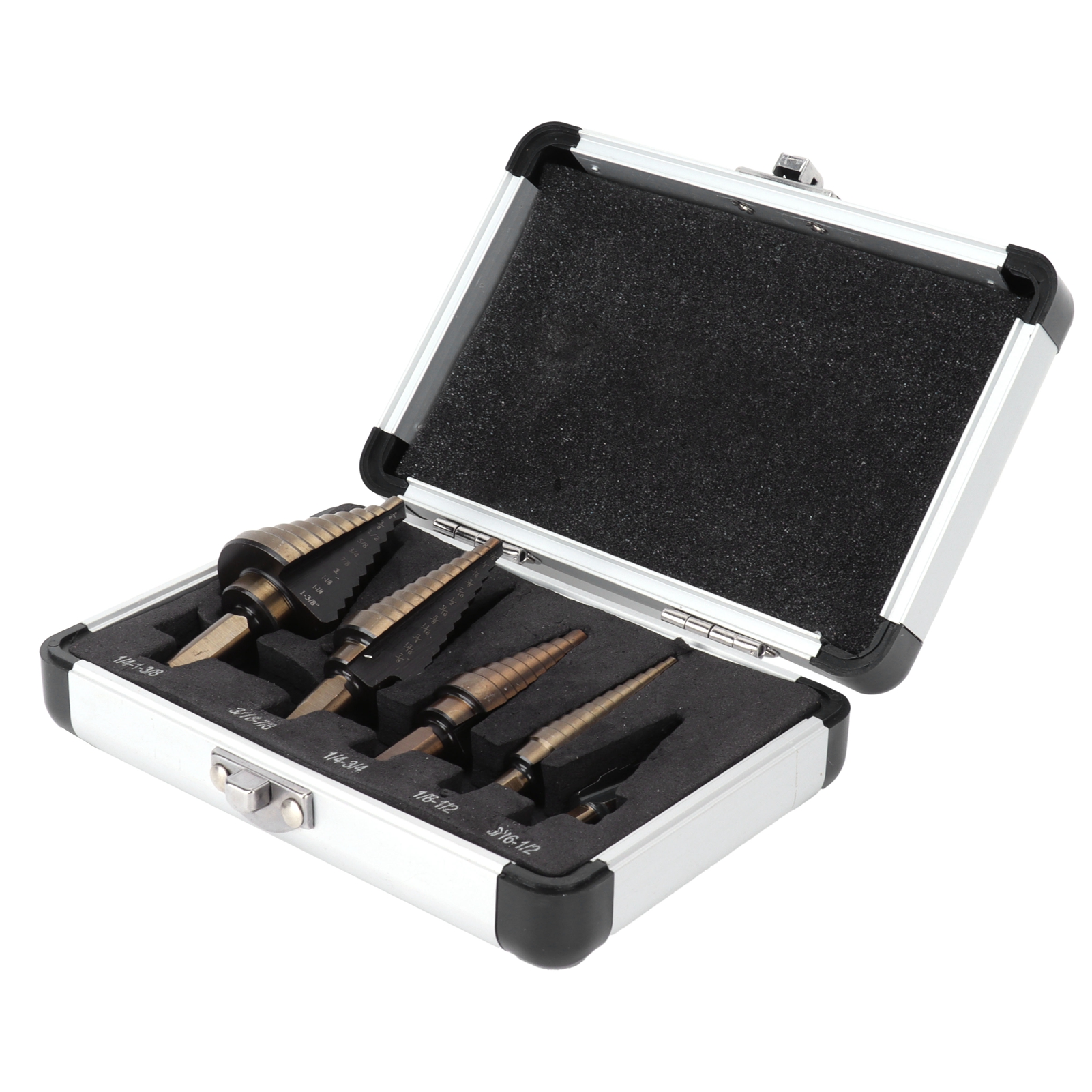 Satz Mit 5 Hss-stufenbohrern (metrisch) Mit Gerader Nut Zum Bohren Von Stahlplatten