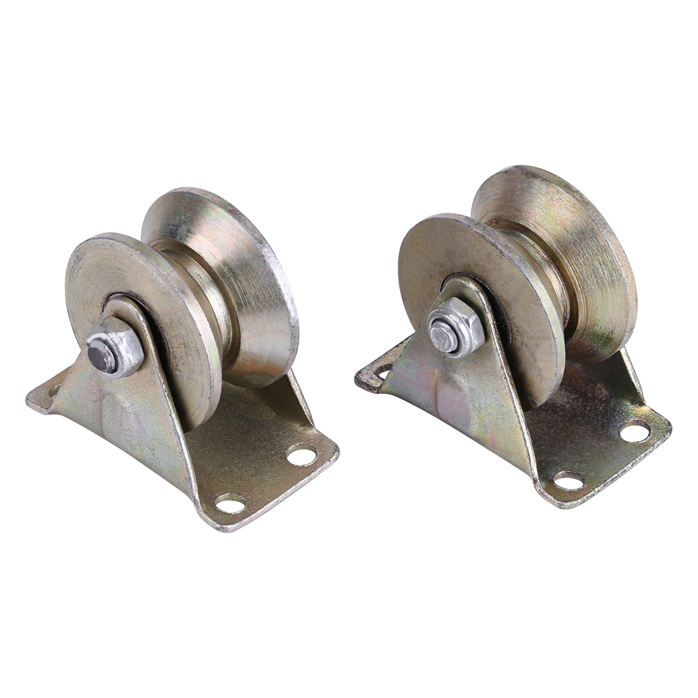 Stahlschienenhalterung Für Schiebetor, 2 Stück 5 Cm, V-förmige Rolle Mit Halterung, Robuste Gleitschiene