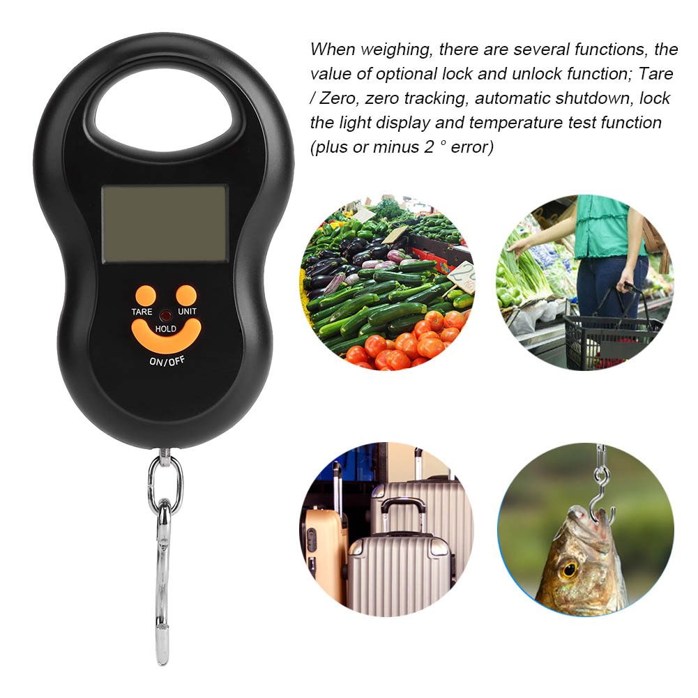 Weiheng Digitale Taschenwaage, Gepäckwaage Mit Haken, Angelhaken, Tragbar