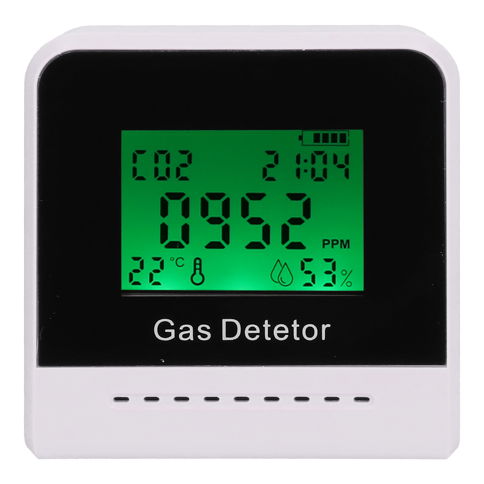 Luftqualitätsmessgerät (co2, Temperatur, Luftfeuchtigkeit 400–5000 Ppm) Mit Usb-uhr, Weiß