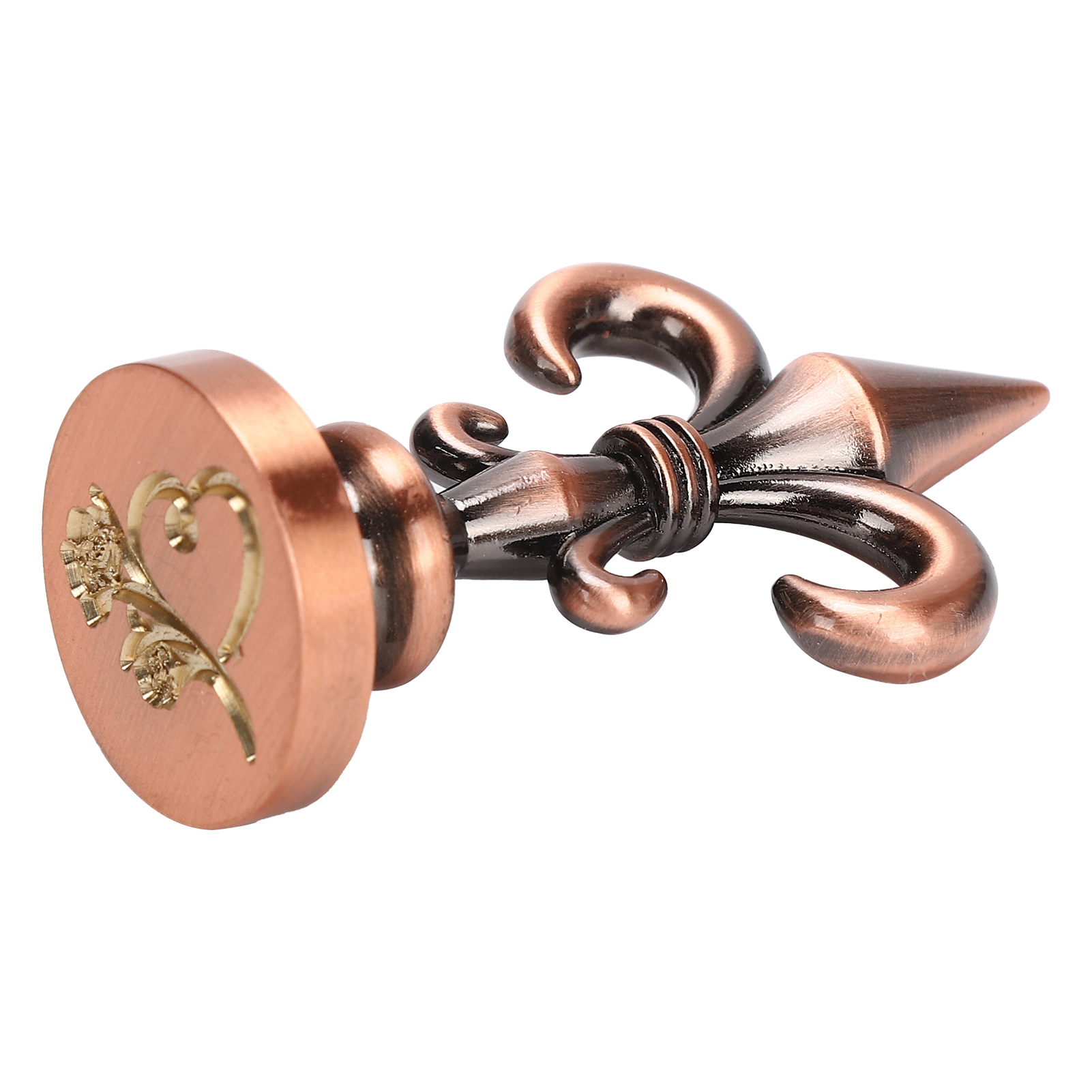 Wachssiegel Im Vintage-stil Mit Griff, Elegantes Druckwerkzeug Für Partyeinladungen Und Umschläge, Rotbronze, Klassischer Zierstempel.