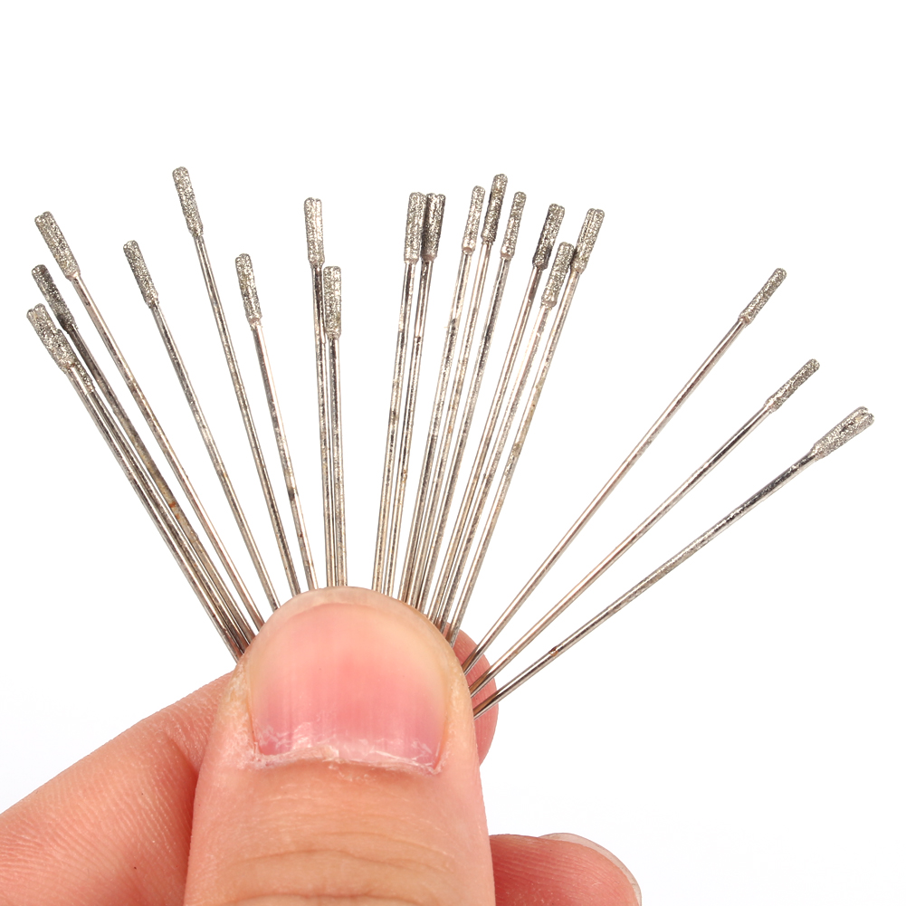 20 Diamantbohrer, 1 Mm, Für Edelsteine, Massive Nadelbohrer, Zum Bohren Von Achat-schmuck, Set Mit 20 Spitzen