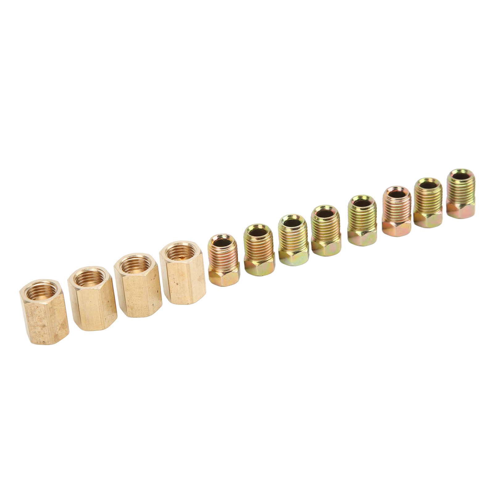 12-teiliges Bremsleitungs-anschlussset, 3/8-zoll-24-gewinde, 4 Verschraubungen, 8 Muttern, Universelles Messing Für 3/16-zoll-rohre