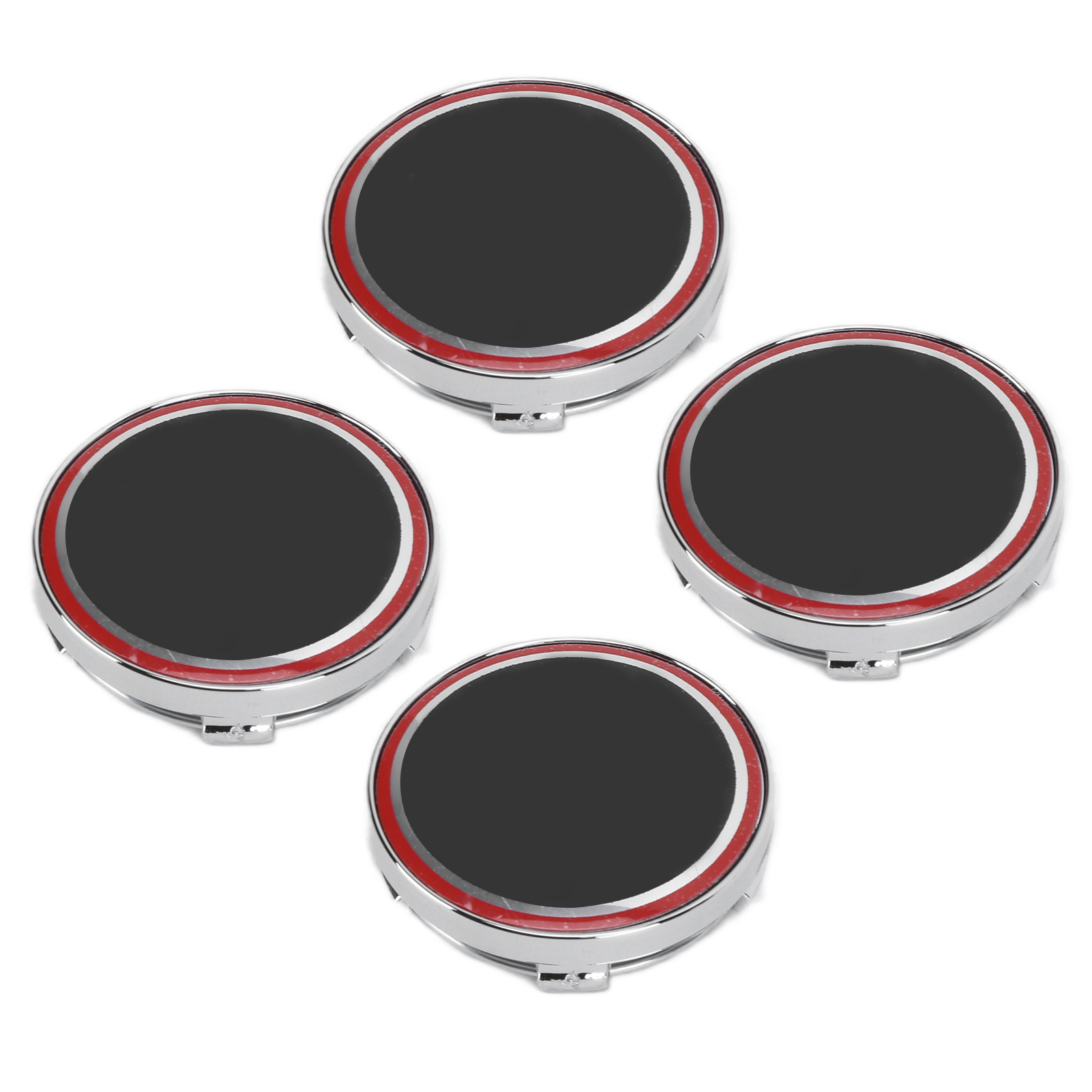 Radkappen, Schwarz/rot, Aluminium, Kratzfest, Wasserdicht, Passend Für Fiat 500, 4er-set