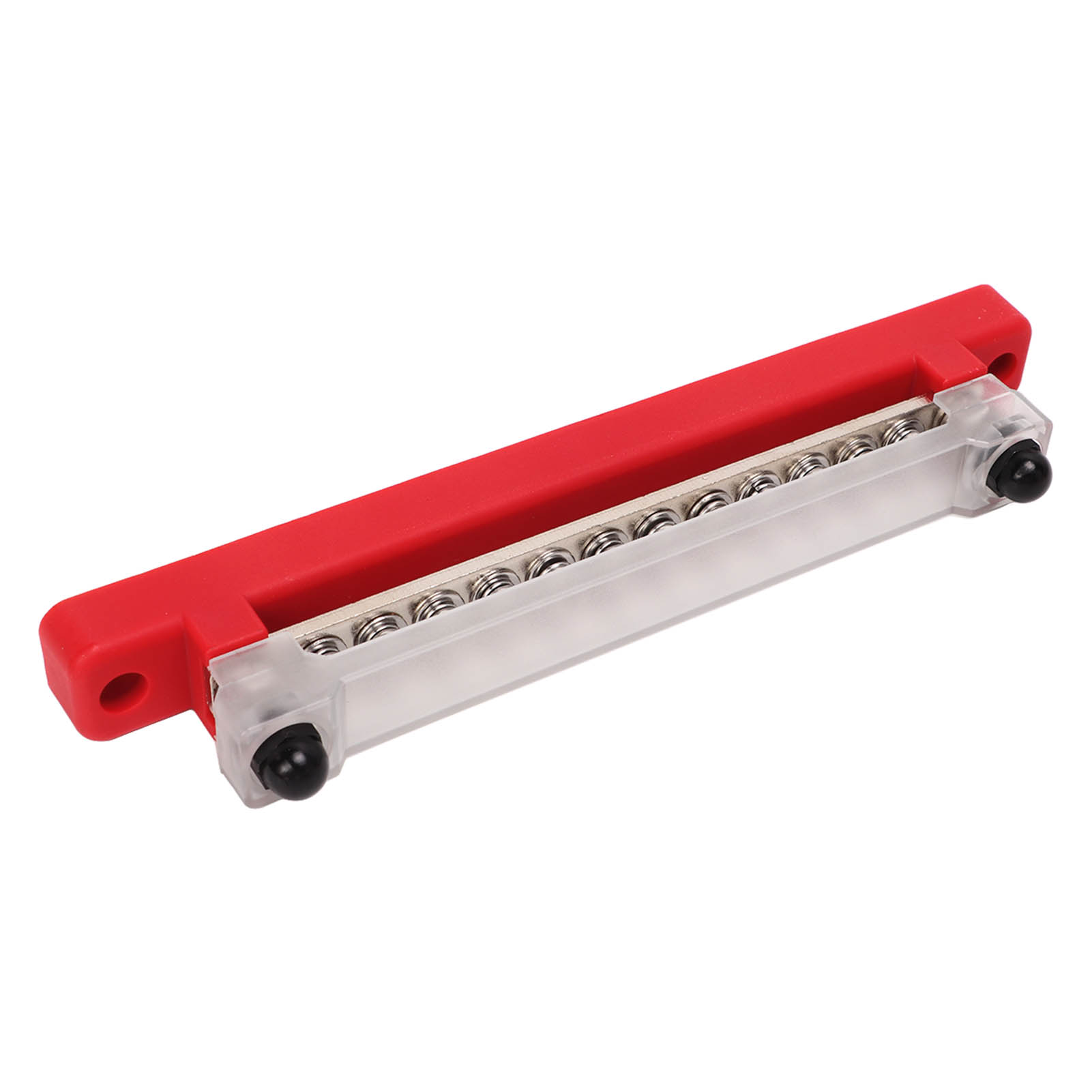 Set Aus 2 Elektrischen Verteilerblöcken Mit Je 12 Anschlüssen, Sammelschienen-klemmenblock Mit 2 M6-polen Und 12 M4-schrauben, Batteriekasten Für Autos, Wohnmobile, Boote Und Yachten, Rot