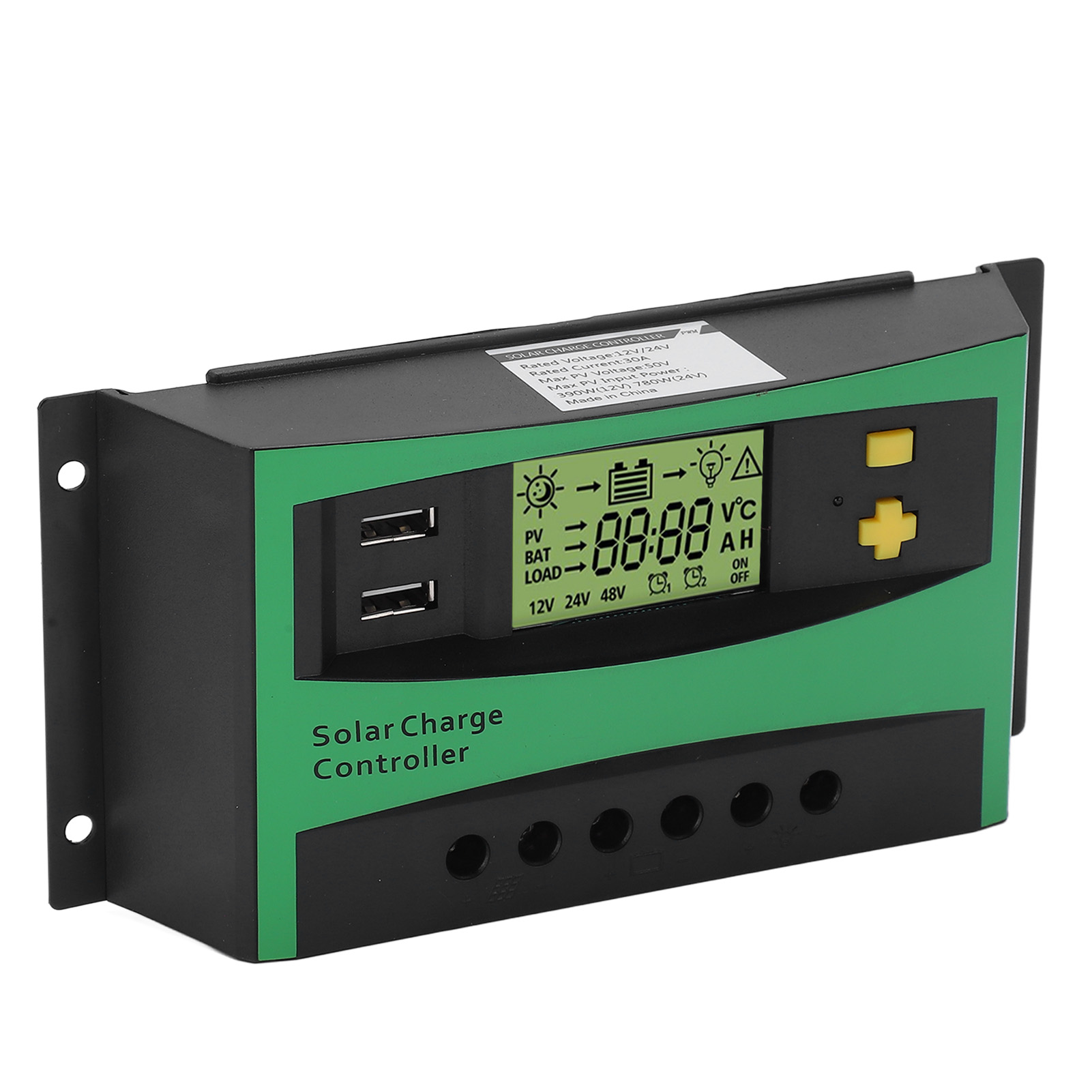 30a 12v/24v Pwm Solarladeregler, Solarmodul-laderegler Mit 2 X 5v Usb-ausgängen, Ausrüstung Für Wohnmobile Und Boote