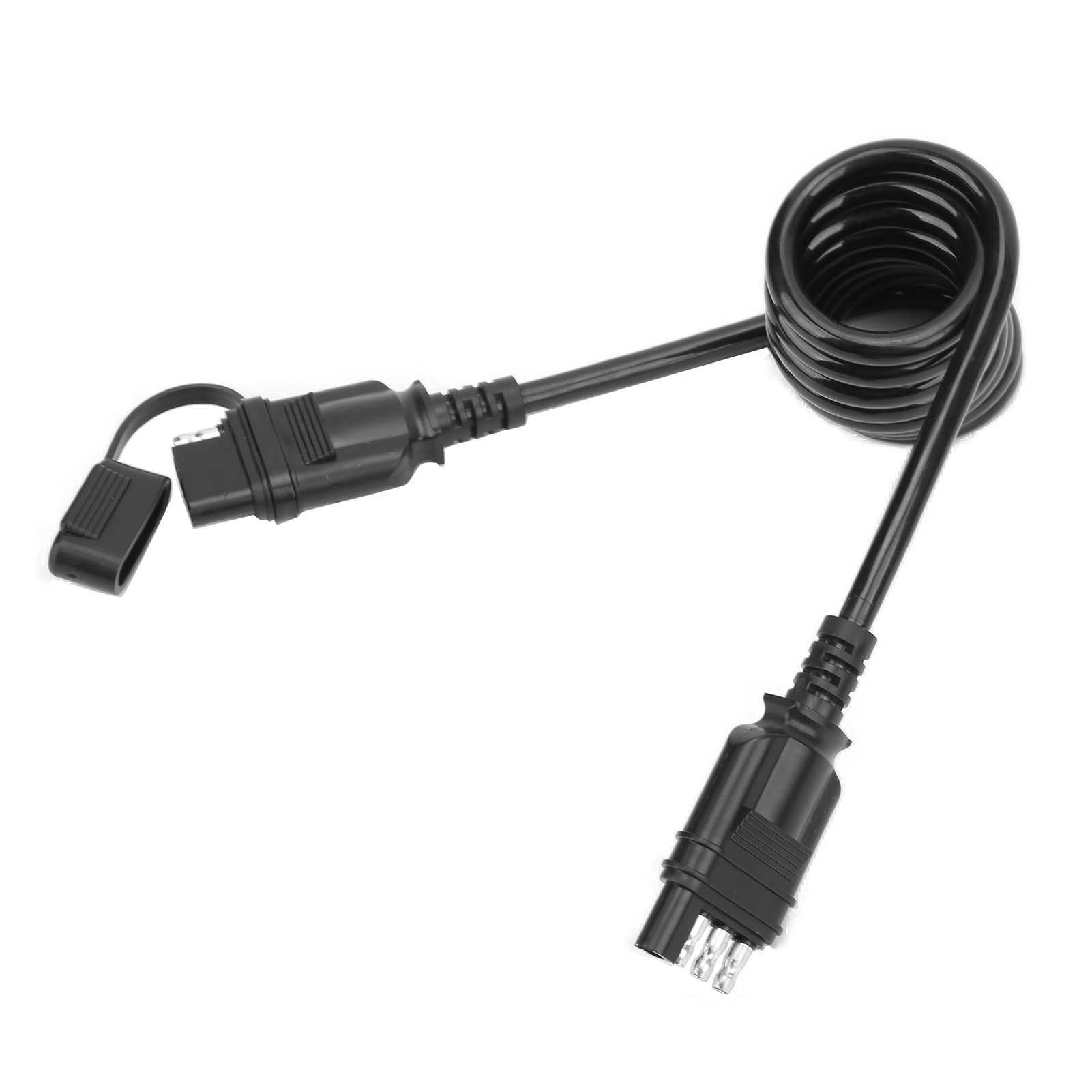 Flacher 4-poliger Anhängerstecker, Spiralförmige Wasserdichte Kabelverlängerung, Kabelbaum Für Wohnwagen Und Nutzfahrzeuge, 4-adrig
